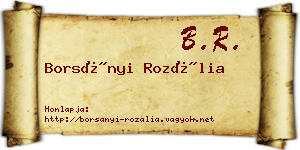 Borsányi Rozália névjegykártya