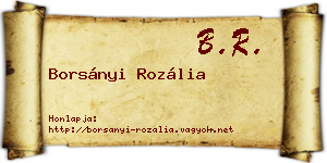 Borsányi Rozália névjegykártya